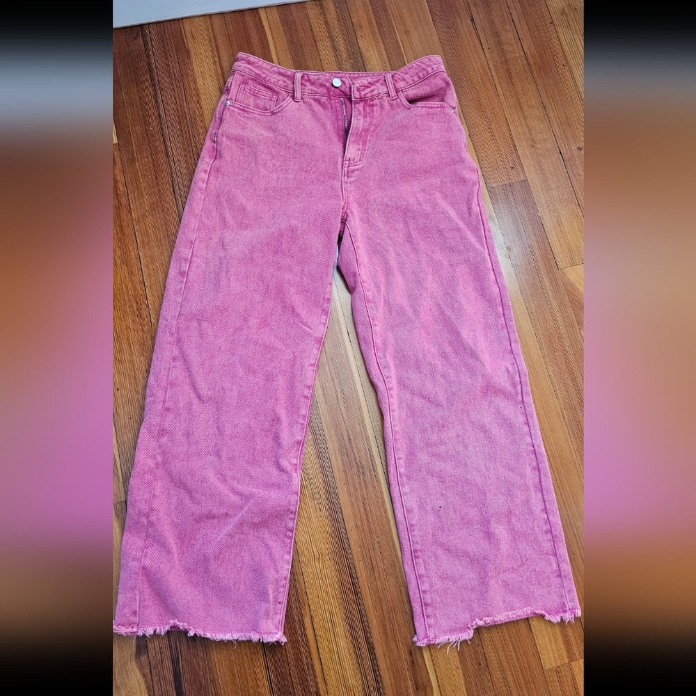Cider Hot Pink Wide Leg Denim Size Large